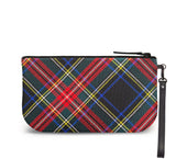 Stewart Black Tartan Small Wristlet Clutch Back View